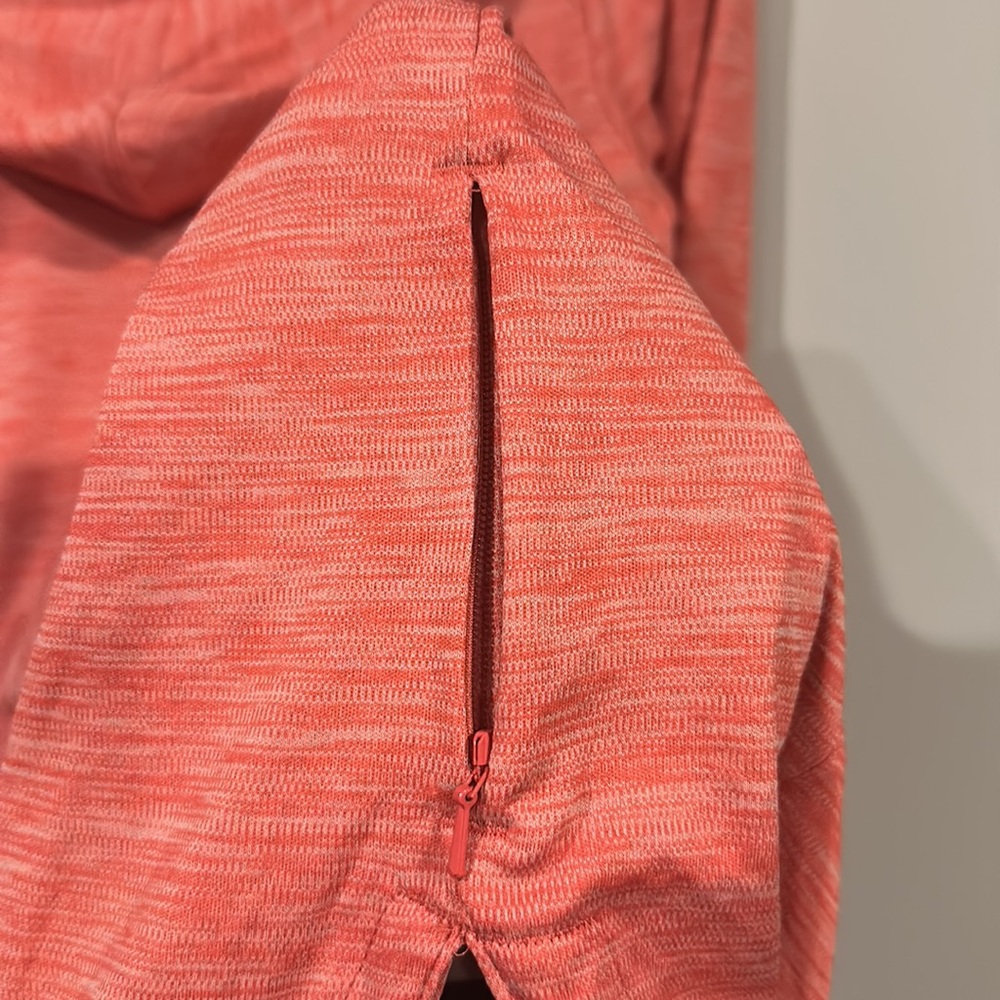 Columbia athletic pull over with hood. Color-coral. Size small. - Picture 6 of 6